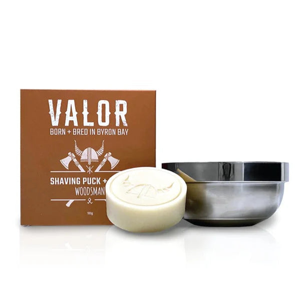 Shaving Puck & Bowl (Woodsman) by Valor