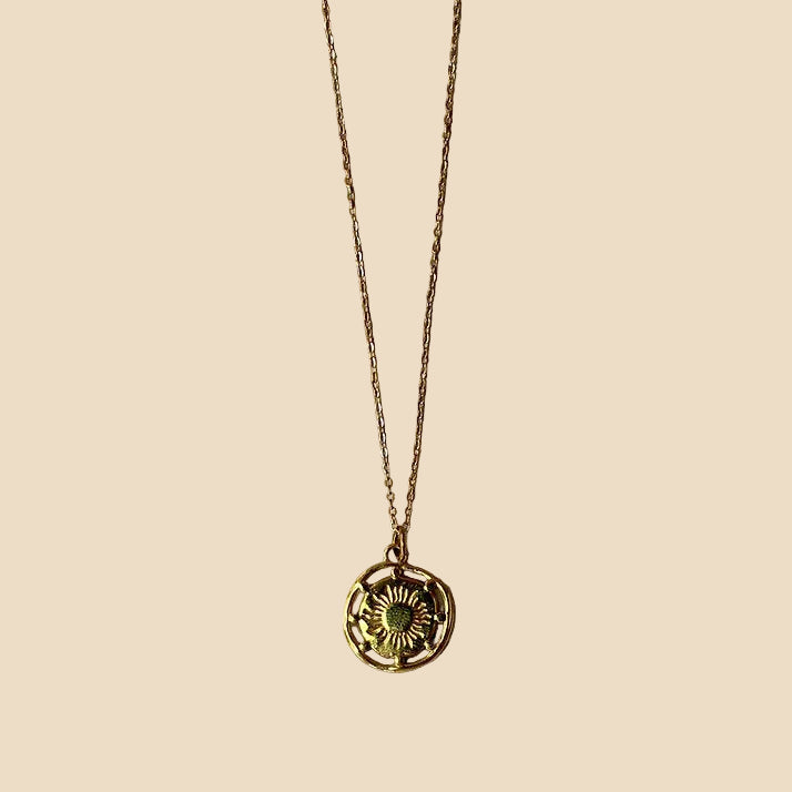 Sun Coin Pendant Necklace by Luna & Mac