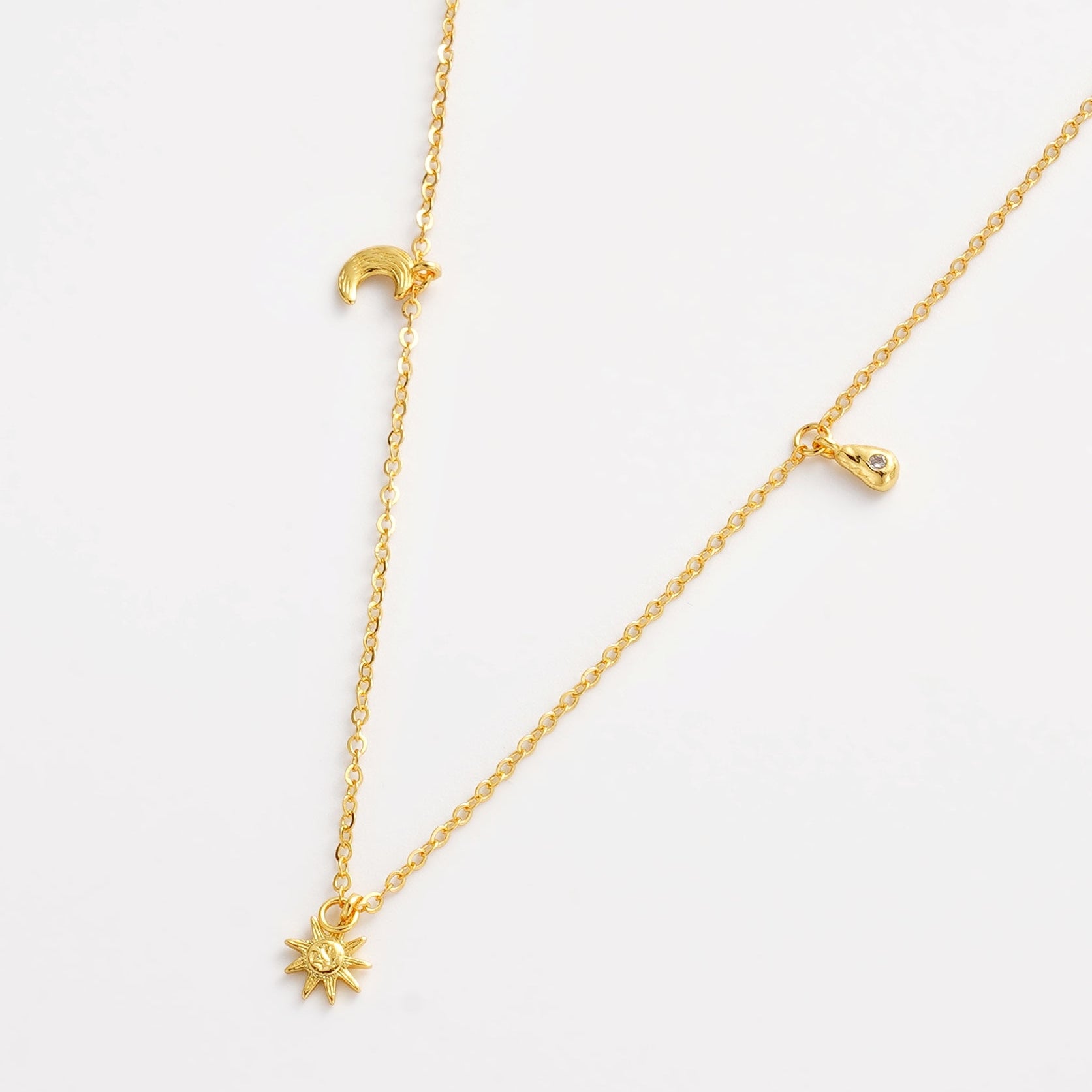 Luna Charm Necklace (Gold or Silver) by Zafino