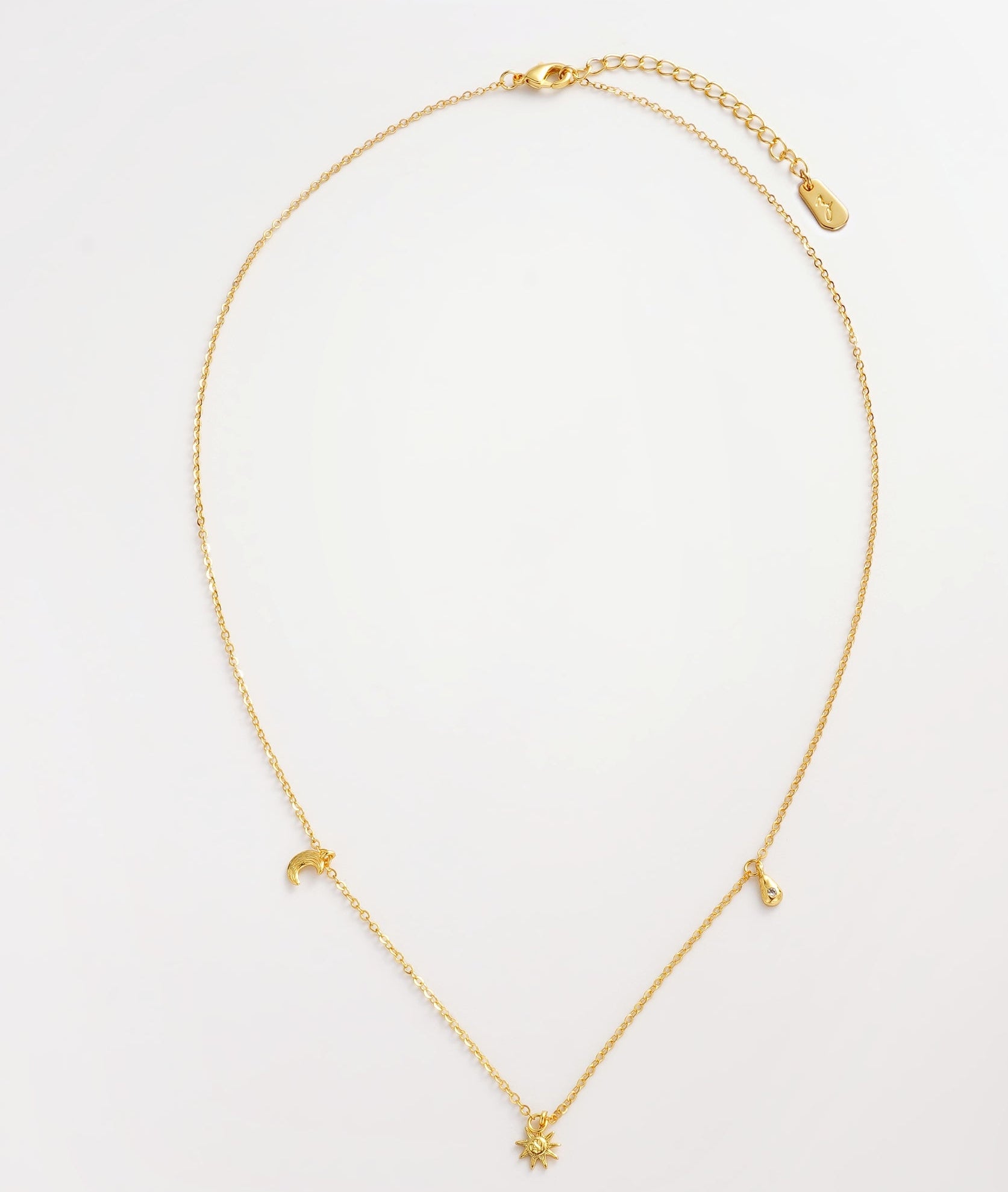 Luna Charm Necklace (Gold or Silver) by Zafino