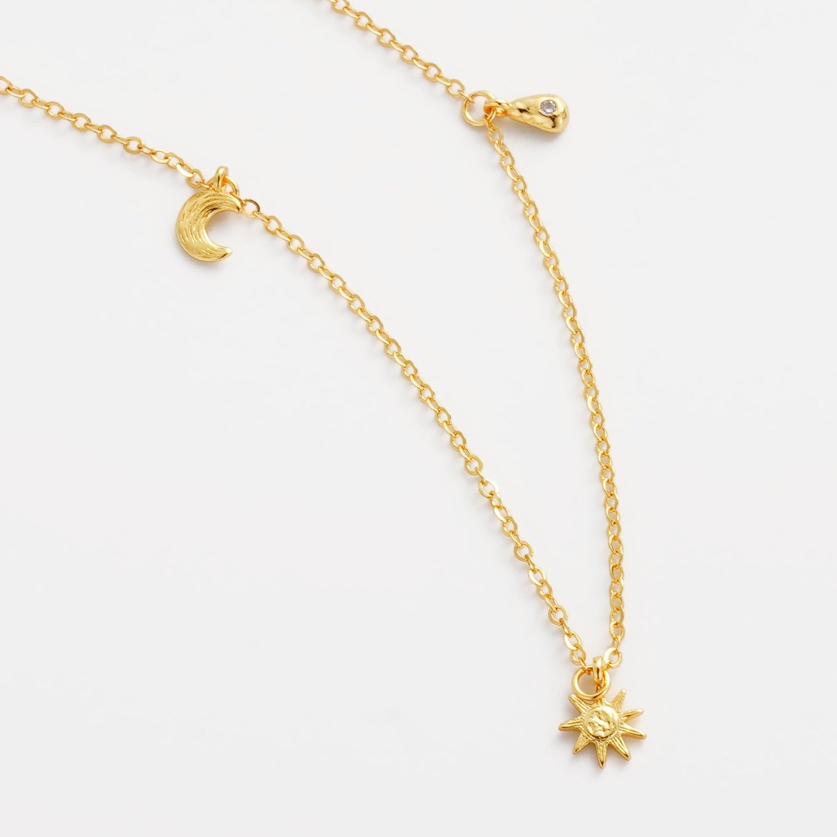 Luna Charm Necklace (Gold or Silver) by Zafino