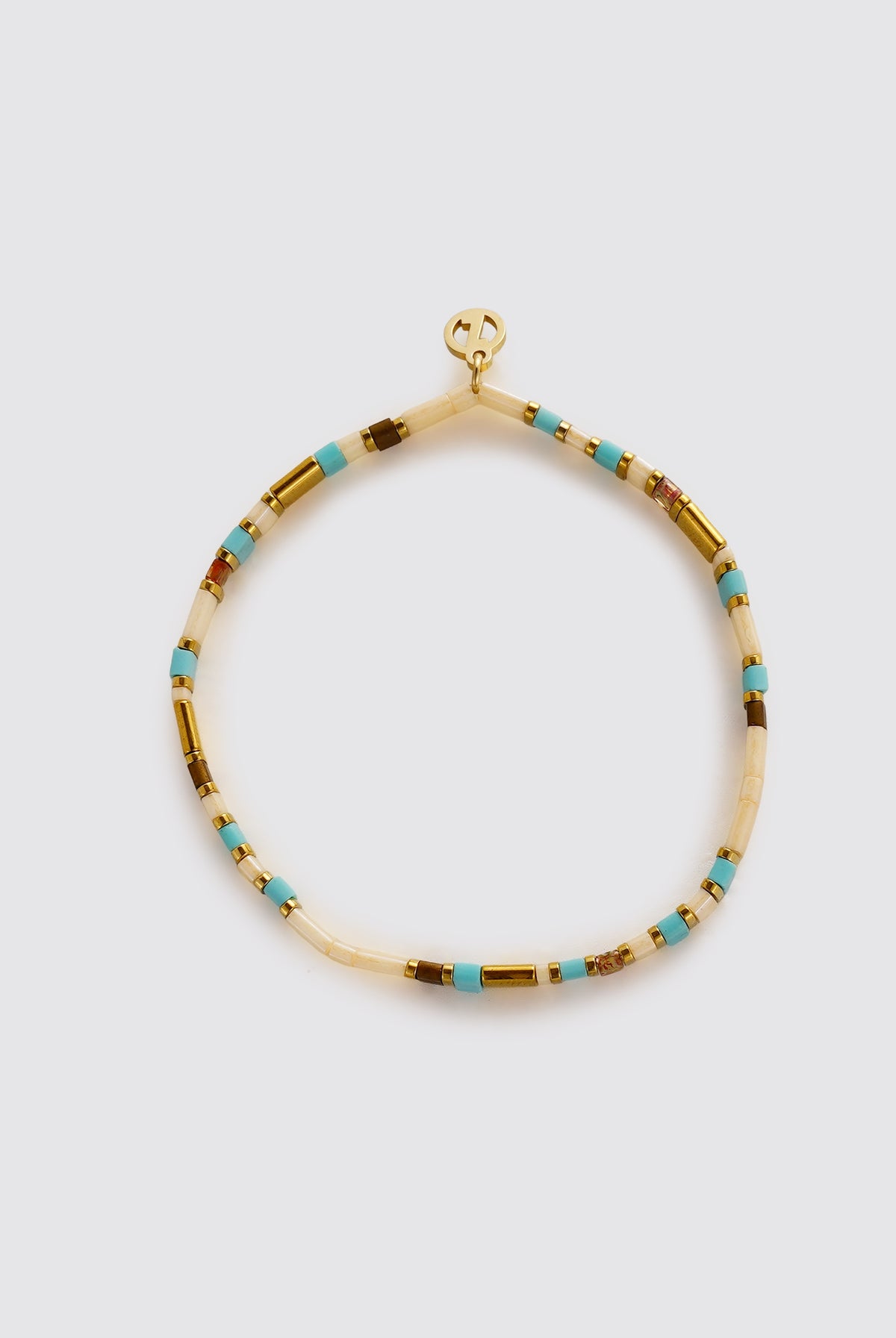 Tile Bracelet (Teal/Cream) by Zafino