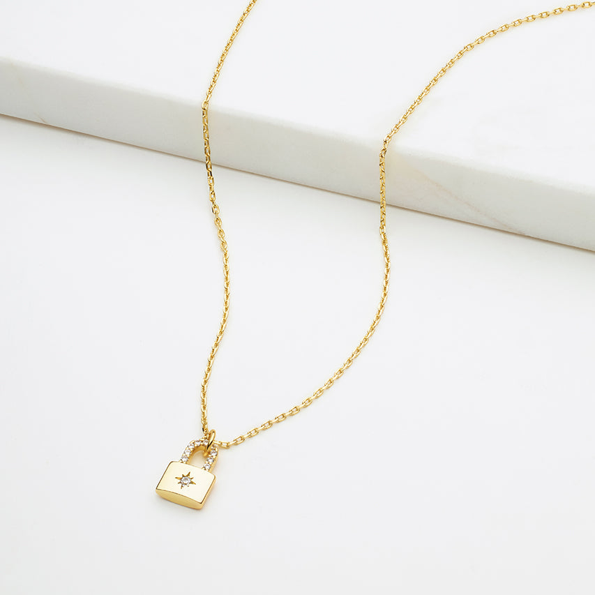 Locket Mini Necklace (Gold) by Zafino
