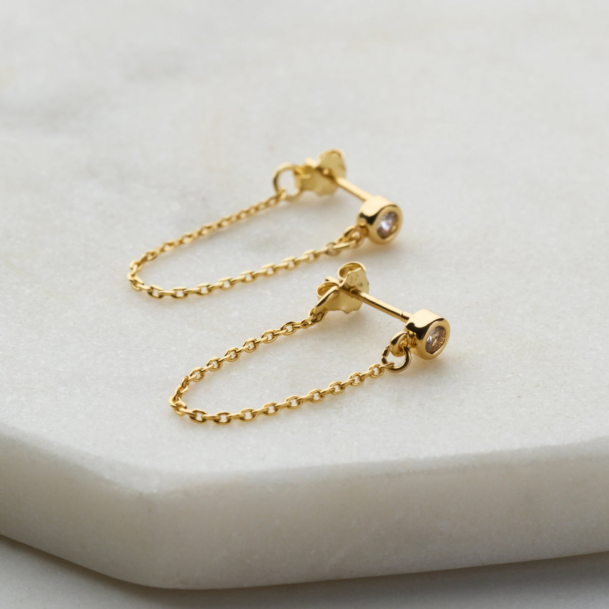 Crystal Chain Wrap Earring by Zafino - Gold
