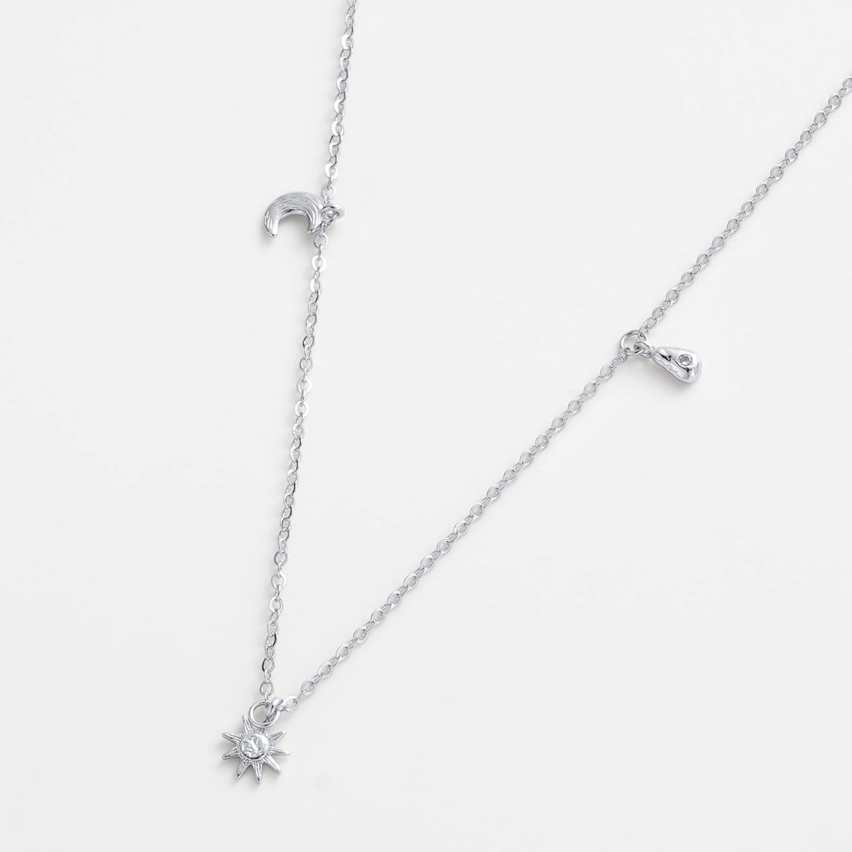 Luna Charm Necklace (Gold or Silver) by Zafino