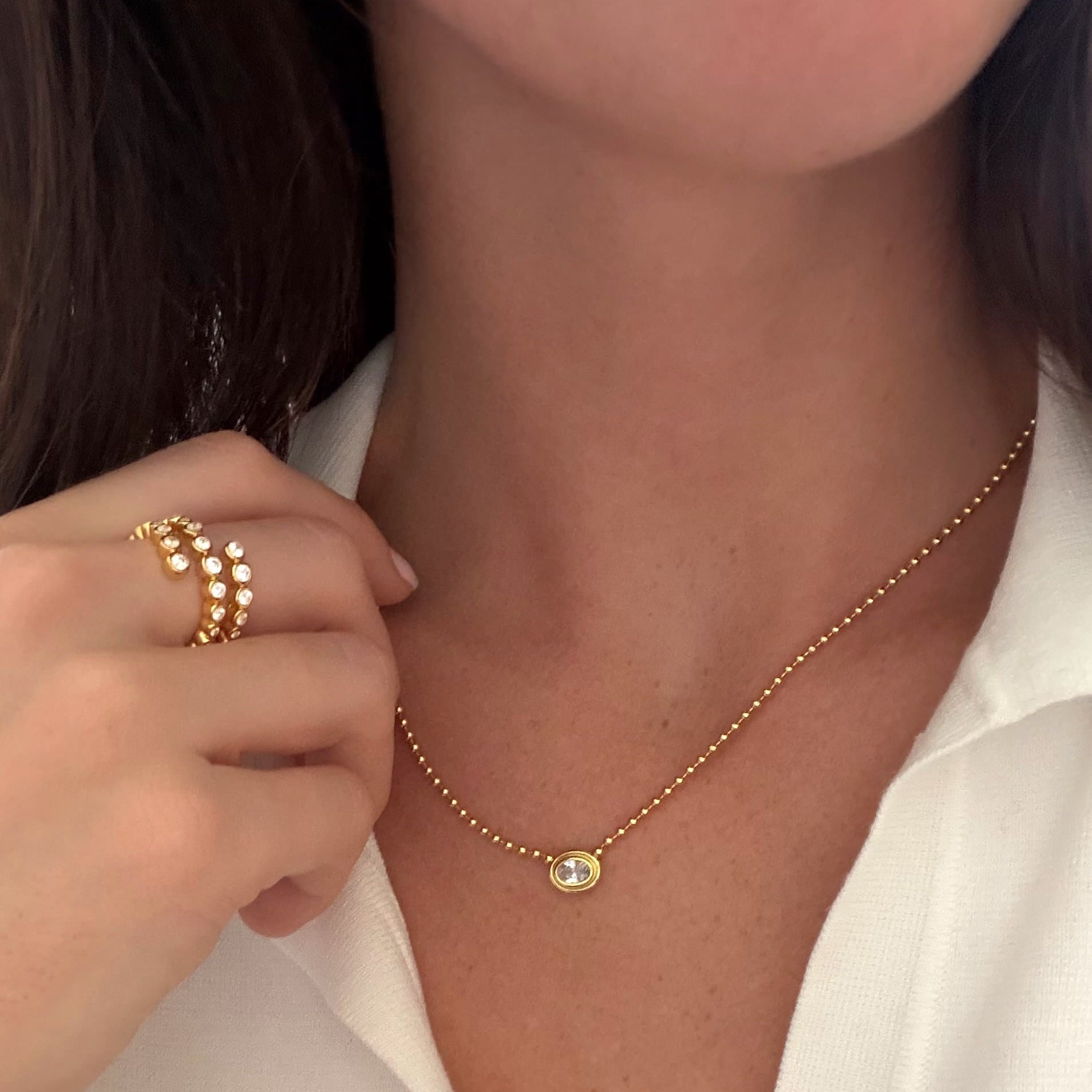 Zoe Necklace (Gold) by Zafino