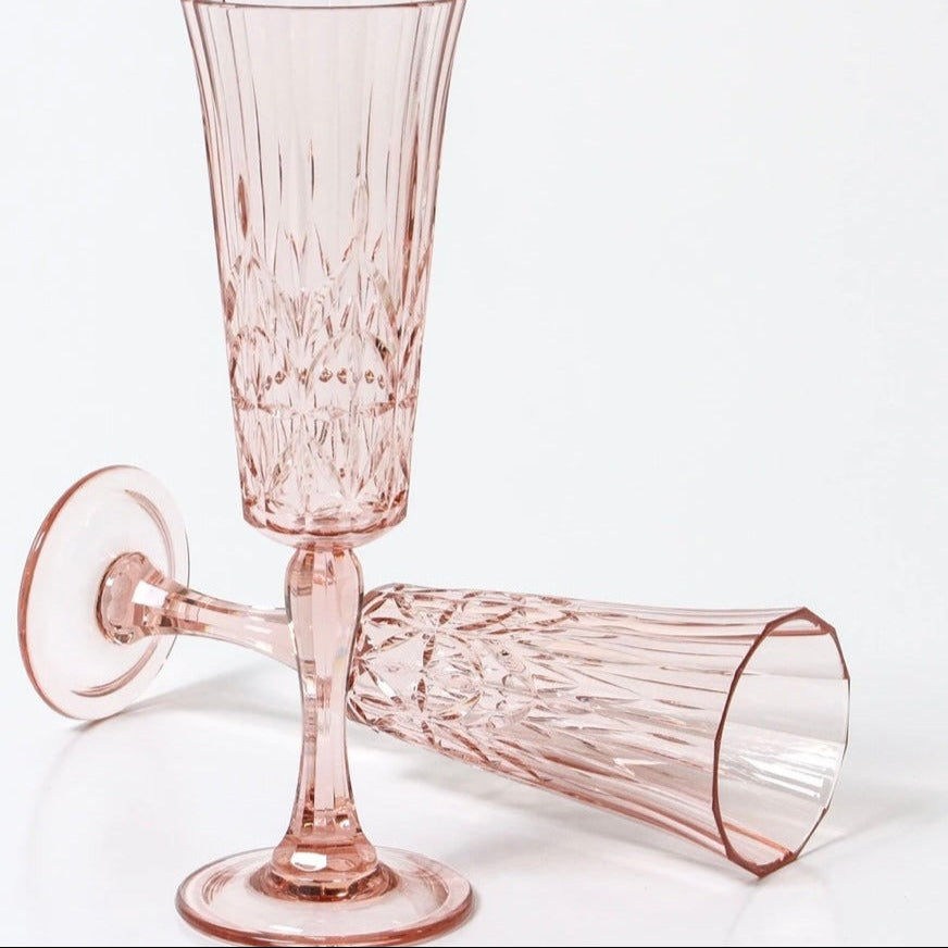 Flemington Acrylic Champagne Flutes - Pale Pink