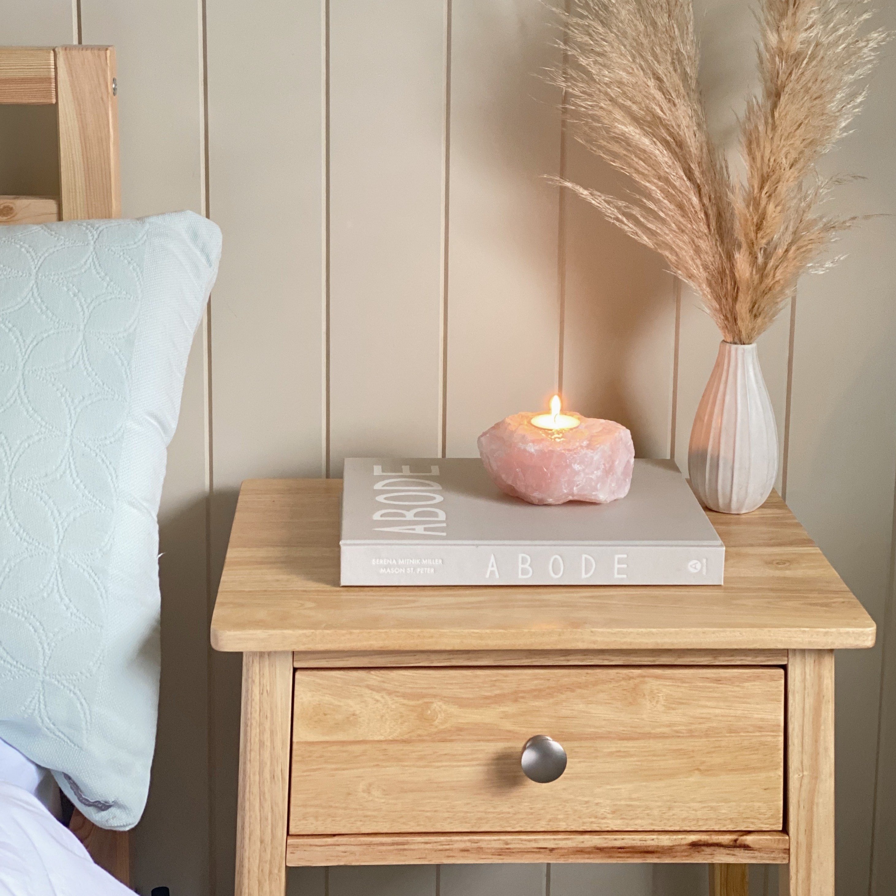 Rose Quartz Candle Holder