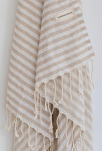 California Turkish Towel (Beige & White Stripe) by One Fine Sunday Co