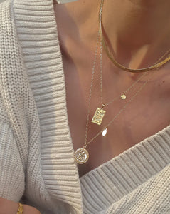 Adelina Flat Choker Necklace - 18k Gold Filled