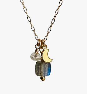 Lulu Necklace ~ Labradorite & Moonstone